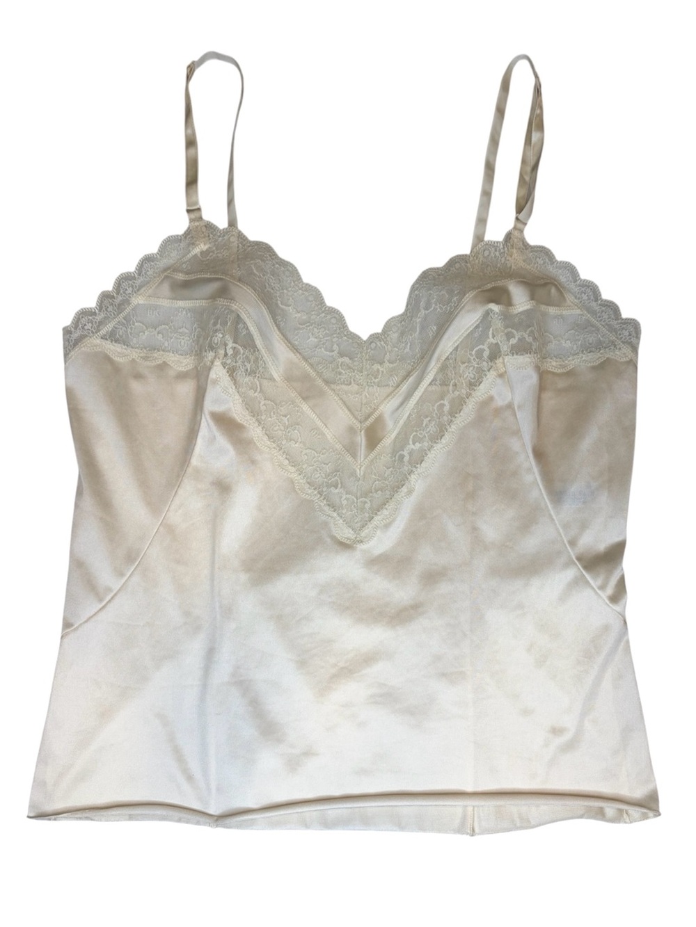 Vanity Fair Vintage Cream Nylon Lace Camisole Size 36